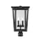 Z-Lite Seoul 2 Light Outdoor Post Mount Fixture, Black & Clear 571PHBR-BK - alternate 1